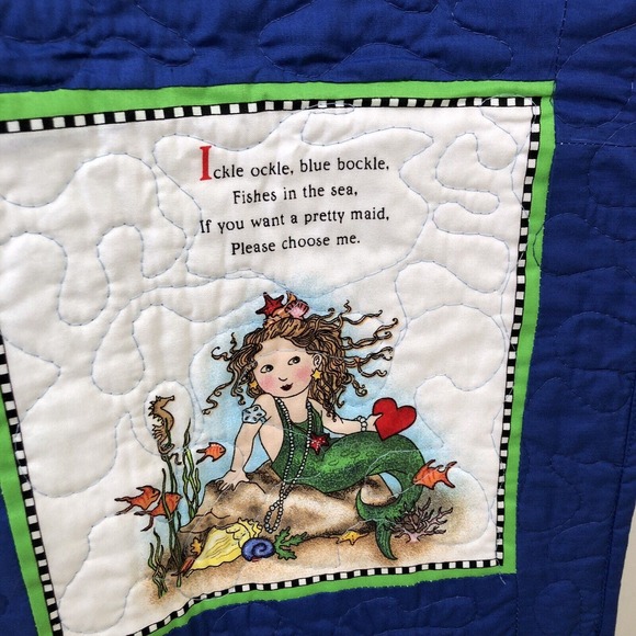 Handmade Mary Engelbreit Nursery Rhymes Mother Goose Quilt Baby Crib Wallhanging - Picture 9 of 12